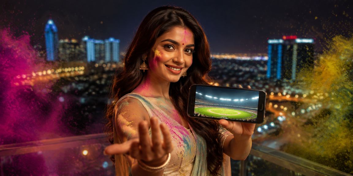 Indian festival Holi themed sports betting celebration